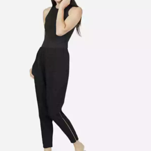 Everlane Womens Black Japanese GoWeave Jogger Pants Zip Gold Zipper Size 6 - Picture 2 of 11